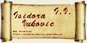 Isidora Vuković vizit kartica